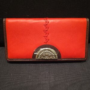 Brighton Burnt Orange Leather Wallet with Silver Accent